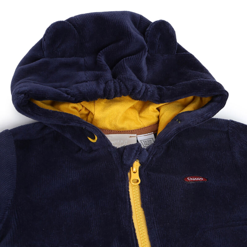 Boys Dark Blue Solid Cardigan image number 2